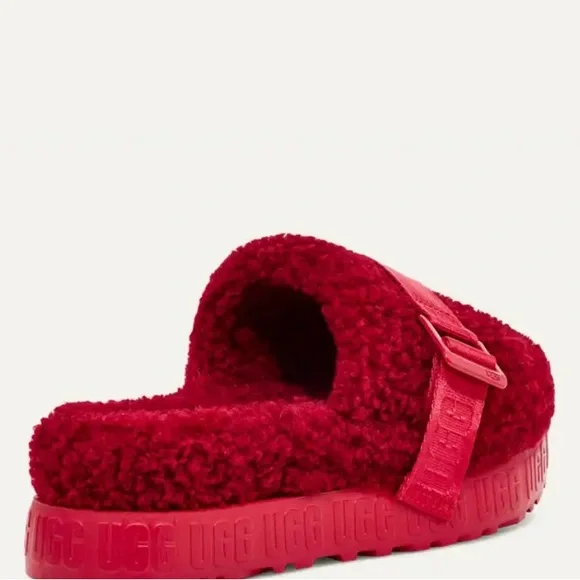 UGG Red Fluffita Slide Sandals  W 8 NIB HTF - Picture 4 of 9